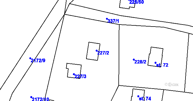 Parcela st. 227/2 v KÚ Butov, Katastrální mapa