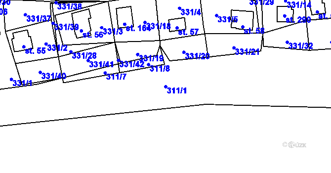 Parcela st. 311/1 v KÚ Butov, Katastrální mapa