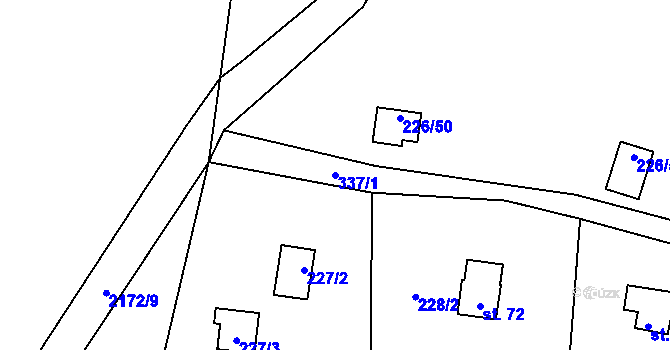 Parcela st. 337/1 v KÚ Butov, Katastrální mapa
