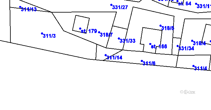 Parcela st. 311/14 v KÚ Butov, Katastrální mapa
