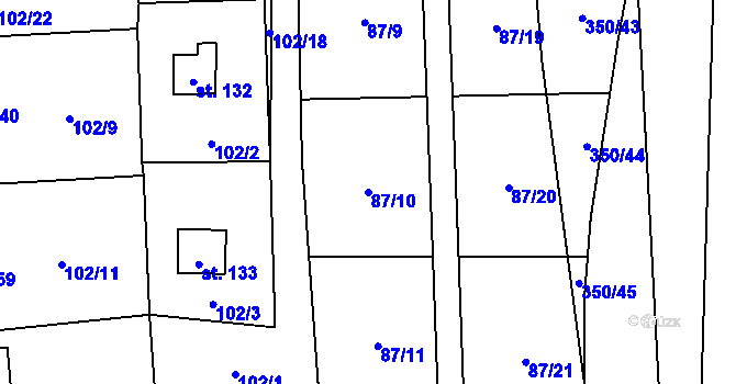 Parcela st. 87/10 v KÚ Butov, Katastrální mapa