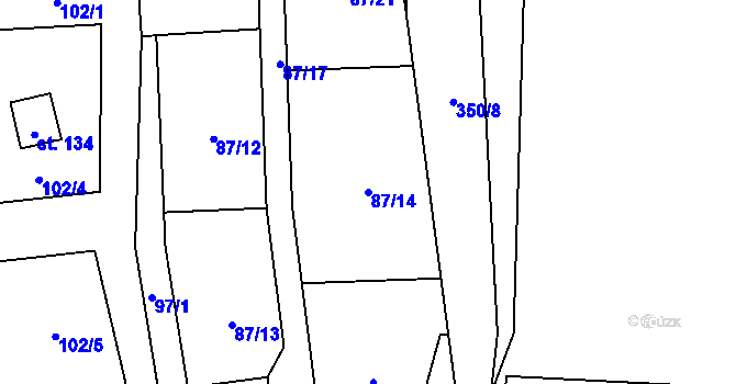 Parcela st. 87/14 v KÚ Butov, Katastrální mapa