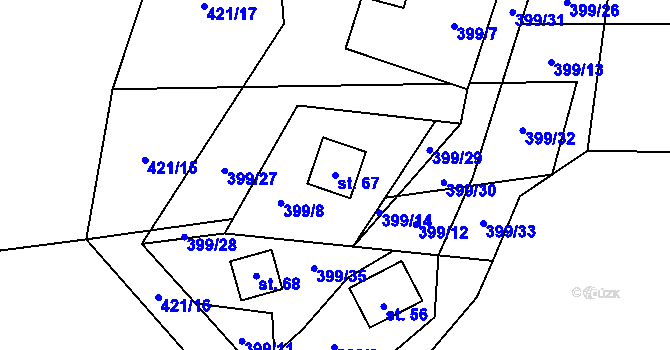 Parcela st. 67 v KÚ Svinná u Stříbra, Katastrální mapa