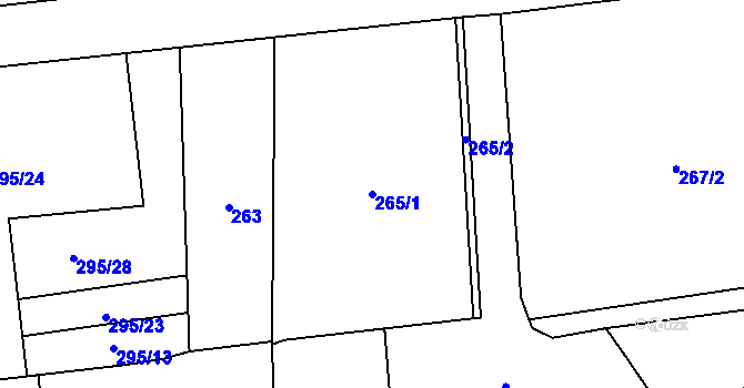 Parcela st. 265/1 v KÚ Svinná u Stříbra, Katastrální mapa