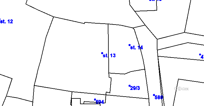 Parcela st. 13 v KÚ Svinná u Stříbra, Katastrální mapa
