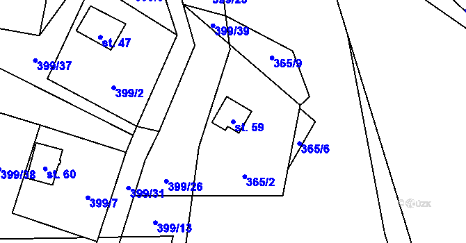 Parcela st. 59 v KÚ Svinná u Stříbra, Katastrální mapa