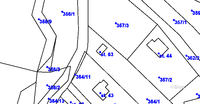 Parcela st. 63 v KÚ Svinná u Stříbra, Katastrální mapa