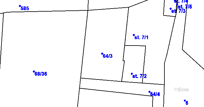 Parcela st. 64/3 v KÚ Svinná u Stříbra, Katastrální mapa