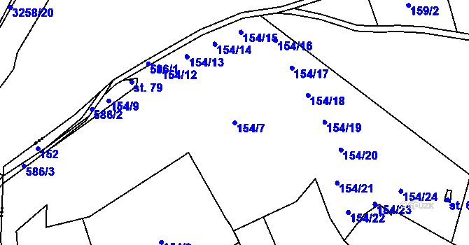 Parcela st. 154/7 v KÚ Svinná u Stříbra, Katastrální mapa