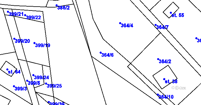 Parcela st. 364/6 v KÚ Svinná u Stříbra, Katastrální mapa