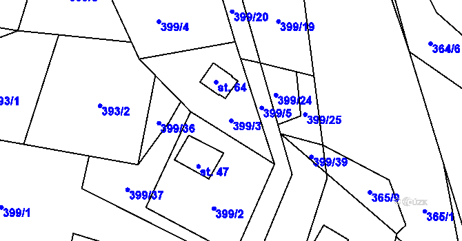 Parcela st. 399/3 v KÚ Svinná u Stříbra, Katastrální mapa