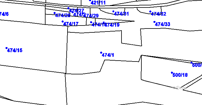 Parcela st. 474/1 v KÚ Svinná u Stříbra, Katastrální mapa