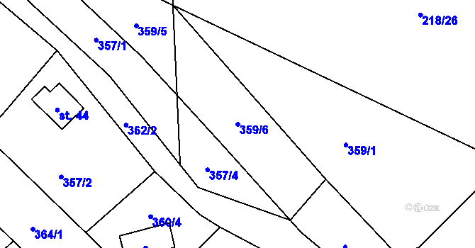 Parcela st. 359/6 v KÚ Svinná u Stříbra, Katastrální mapa