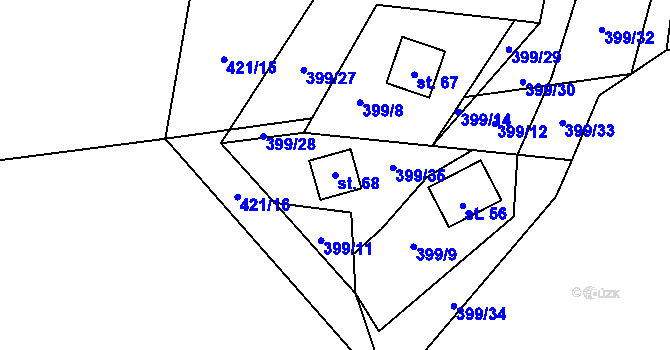 Parcela st. 68 v KÚ Svinná u Stříbra, Katastrální mapa