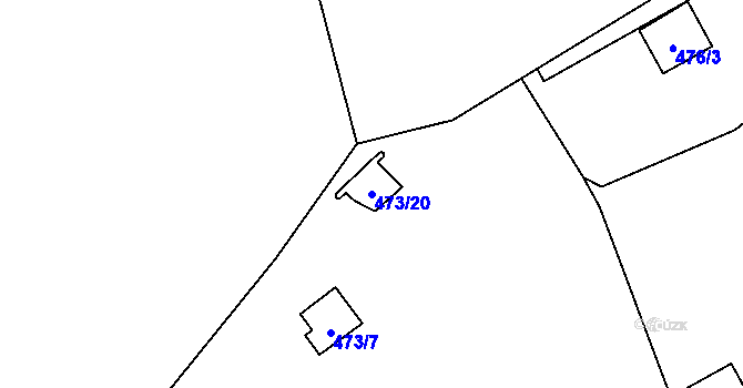 Parcela st. 473/20 v KÚ Vranov u Stříbra, Katastrální mapa