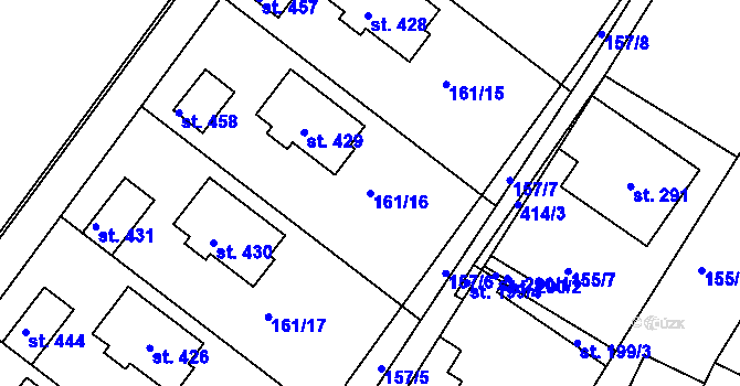Parcela st. 161/16 v KÚ Vranov u Brna, Katastrální mapa