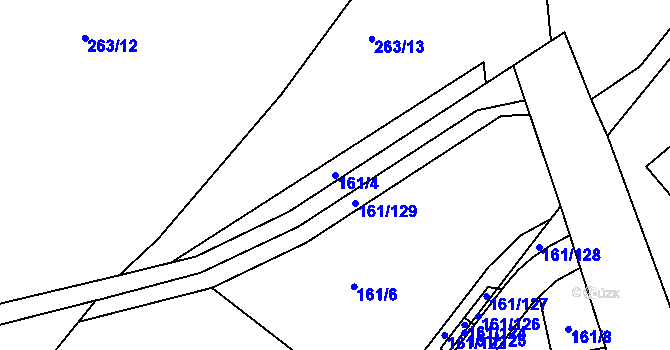 Parcela st. 161/4 v KÚ Vranov u Brna, Katastrální mapa