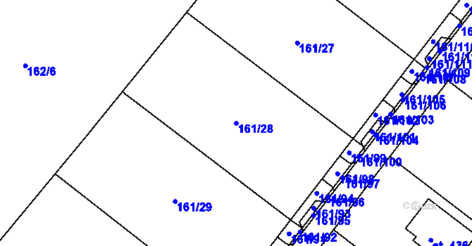 Parcela st. 161/28 v KÚ Vranov u Brna, Katastrální mapa