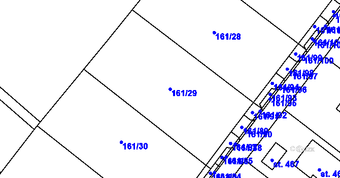 Parcela st. 161/29 v KÚ Vranov u Brna, Katastrální mapa