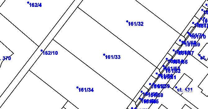 Parcela st. 161/33 v KÚ Vranov u Brna, Katastrální mapa