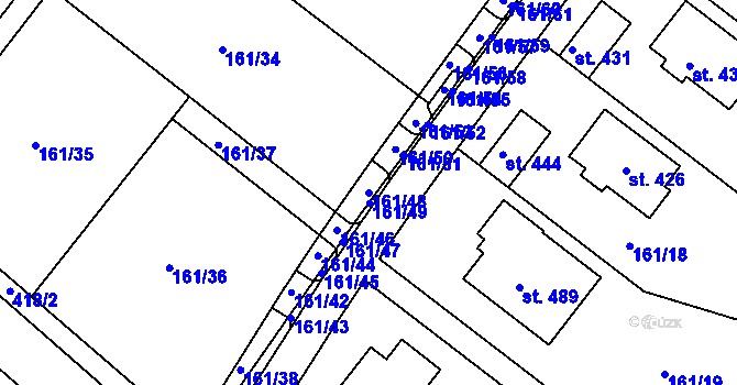 Parcela st. 161/48 v KÚ Vranov u Brna, Katastrální mapa