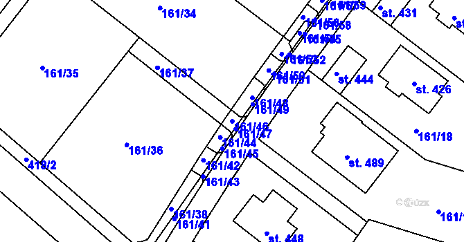 Parcela st. 161/46 v KÚ Vranov u Brna, Katastrální mapa