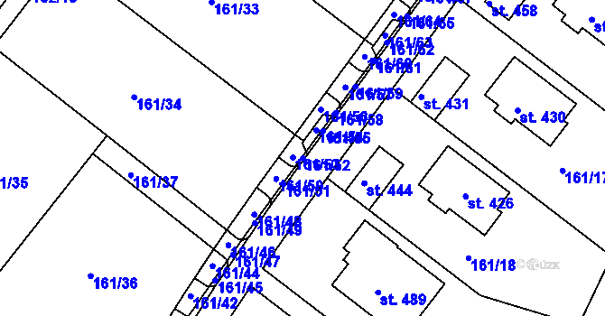 Parcela st. 161/52 v KÚ Vranov u Brna, Katastrální mapa