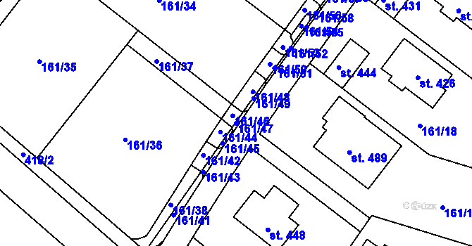 Parcela st. 161/47 v KÚ Vranov u Brna, Katastrální mapa