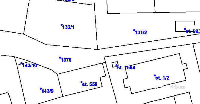 Parcela st. 2 v KÚ Vranov nad Dyjí, Katastrální mapa