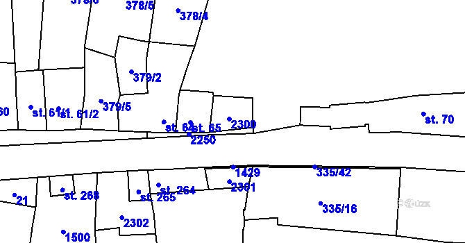 Parcela st. 66 v KÚ Vranov nad Dyjí, Katastrální mapa