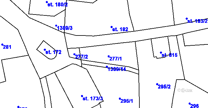 Parcela st. 175 v KÚ Vranov nad Dyjí, Katastrální mapa