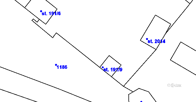 Parcela st. 191/7 v KÚ Vranov nad Dyjí, Katastrální mapa