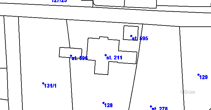 Parcela st. 211 v KÚ Vranov nad Dyjí, Katastrální mapa