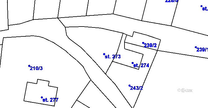 Parcela st. 273 v KÚ Vranov nad Dyjí, Katastrální mapa