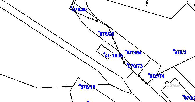 Parcela st. 433 v KÚ Vranov nad Dyjí, Katastrální mapa