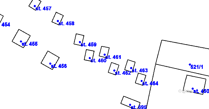 Parcela st. 461 v KÚ Vranov nad Dyjí, Katastrální mapa