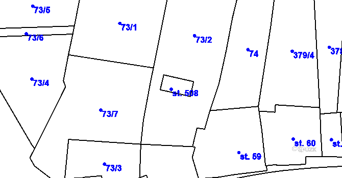 Parcela st. 508 v KÚ Vranov nad Dyjí, Katastrální mapa
