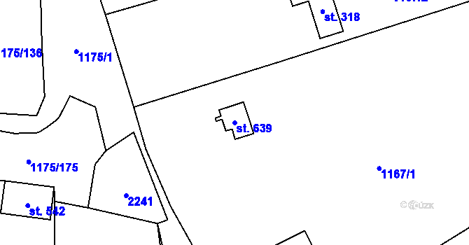 Parcela st. 639 v KÚ Vranov nad Dyjí, Katastrální mapa