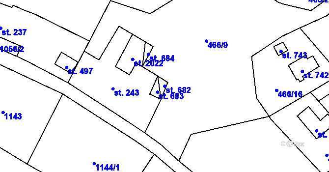 Parcela st. 682 v KÚ Vranov nad Dyjí, Katastrální mapa