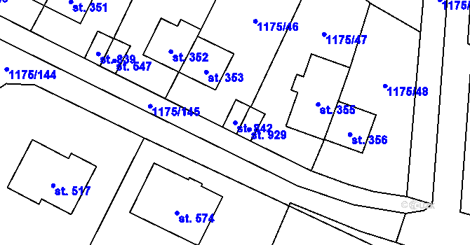 Parcela st. 842 v KÚ Vranov nad Dyjí, Katastrální mapa