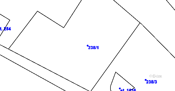 Parcela st. 238/1 v KÚ Vranov nad Dyjí, Katastrální mapa