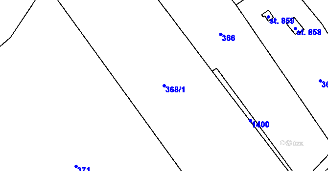 Parcela st. 368/1 v KÚ Vranov nad Dyjí, Katastrální mapa