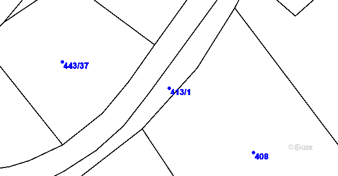 Parcela st. 413/1 v KÚ Vranov nad Dyjí, Katastrální mapa