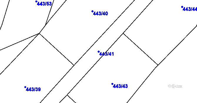 Parcela st. 443/41 v KÚ Vranov nad Dyjí, Katastrální mapa