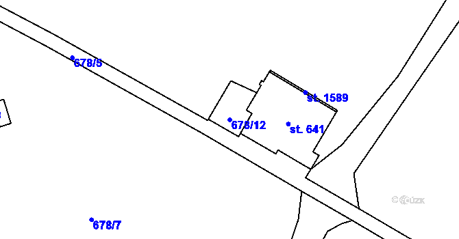 Parcela st. 678/12 v KÚ Vranov nad Dyjí, Katastrální mapa
