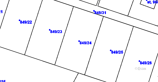 Parcela st. 849/24 v KÚ Vranov nad Dyjí, Katastrální mapa