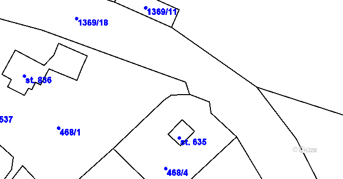 Parcela st. 468/9 v KÚ Vranov nad Dyjí, Katastrální mapa