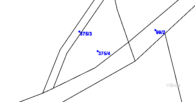 Parcela st. 375/4 v KÚ Vranov nad Dyjí, Katastrální mapa