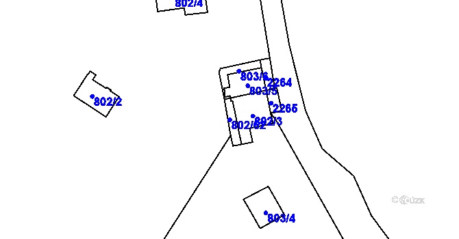 Parcela st. 802/62 v KÚ Vranov nad Dyjí, Katastrální mapa