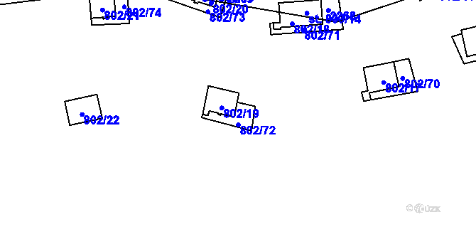 Parcela st. 802/72 v KÚ Vranov nad Dyjí, Katastrální mapa